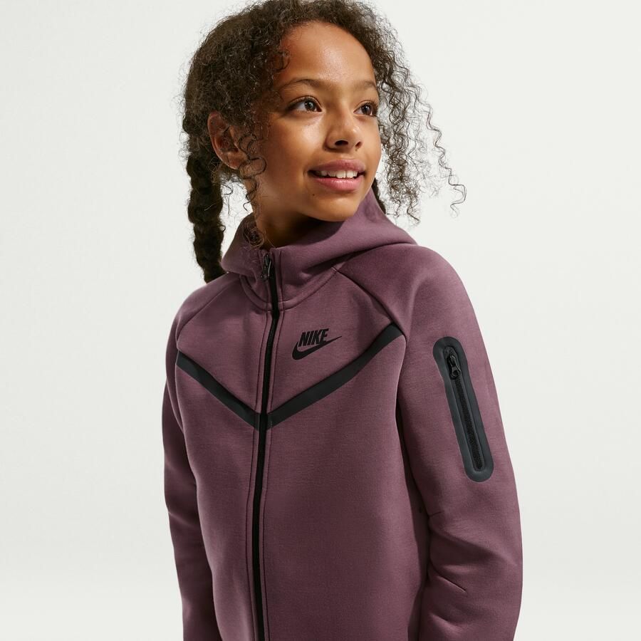 Nike Tech Fleece hoodie met rits voor meisjes Paars - Foto 4