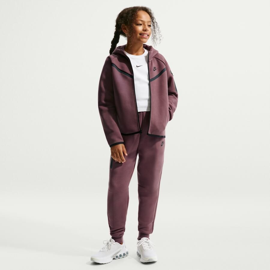 Nike Tech Fleece hoodie met rits voor meisjes Paars - Foto 2