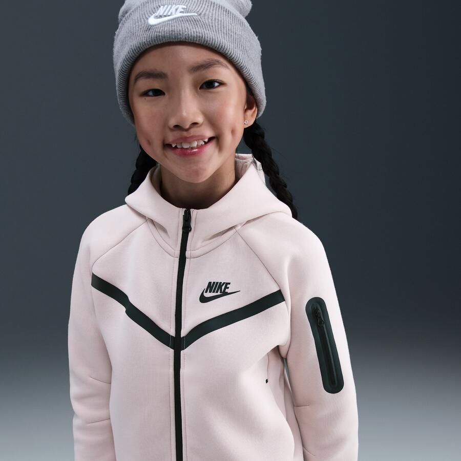 Nike Tech Fleece hoodie met rits voor meisjes Roze - Foto 4