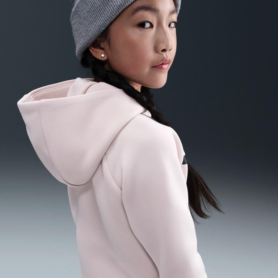 Nike Tech Fleece hoodie met rits voor meisjes Roze