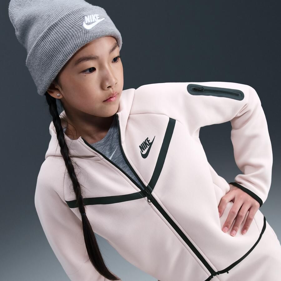 Nike Tech Fleece hoodie met rits voor meisjes Roze - Foto 2