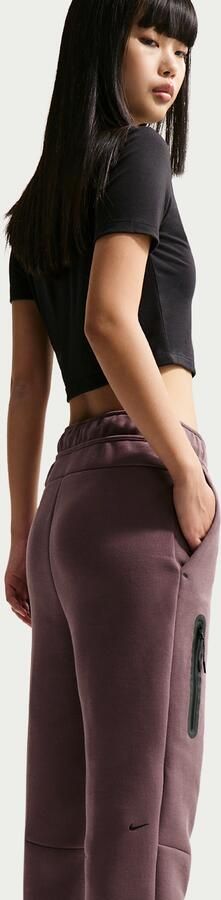 Nike Tech Fleece joggingbroek met halfhoge taille voor dames Paars - Foto 3