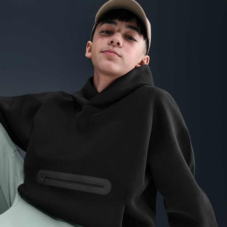 Nike Tech Fleece oversized hoodie voor jongens Zwart - Foto 2