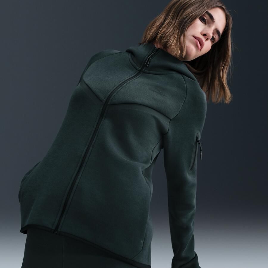Nike Tech Fleece Windrunner hoodie met rits voor dames Groen - Foto 2