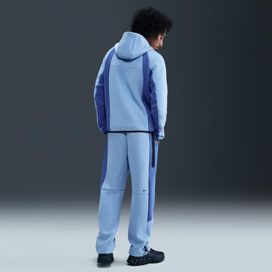 Nike Tech fleecebroek met kleurblokken en open zoom voor heren Blauw - Foto 3