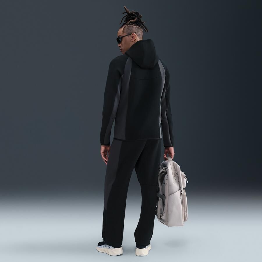 Nike Tech fleecebroek met kleurblokken en open zoom voor heren Zwart - Foto 3