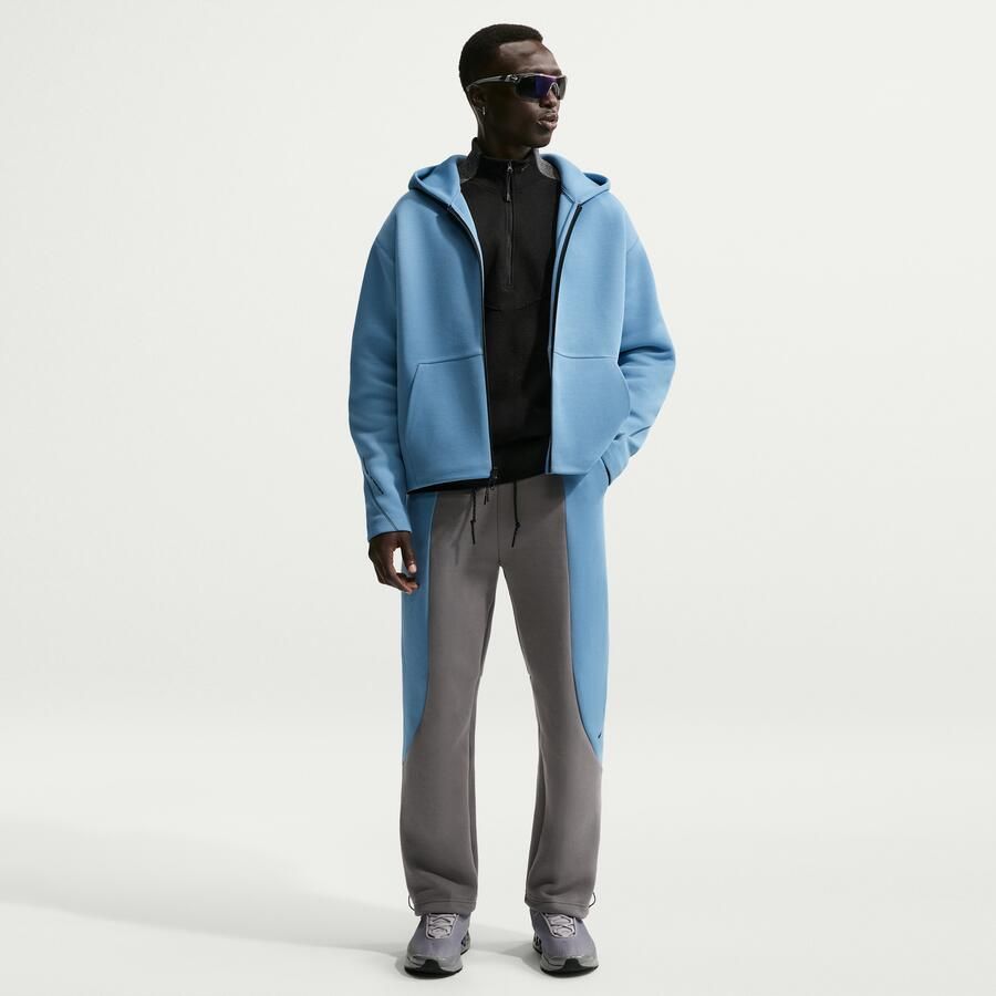 Nike Tech fleecebroek met kleurblokken en open zoom voor heren Zwart - Foto 4