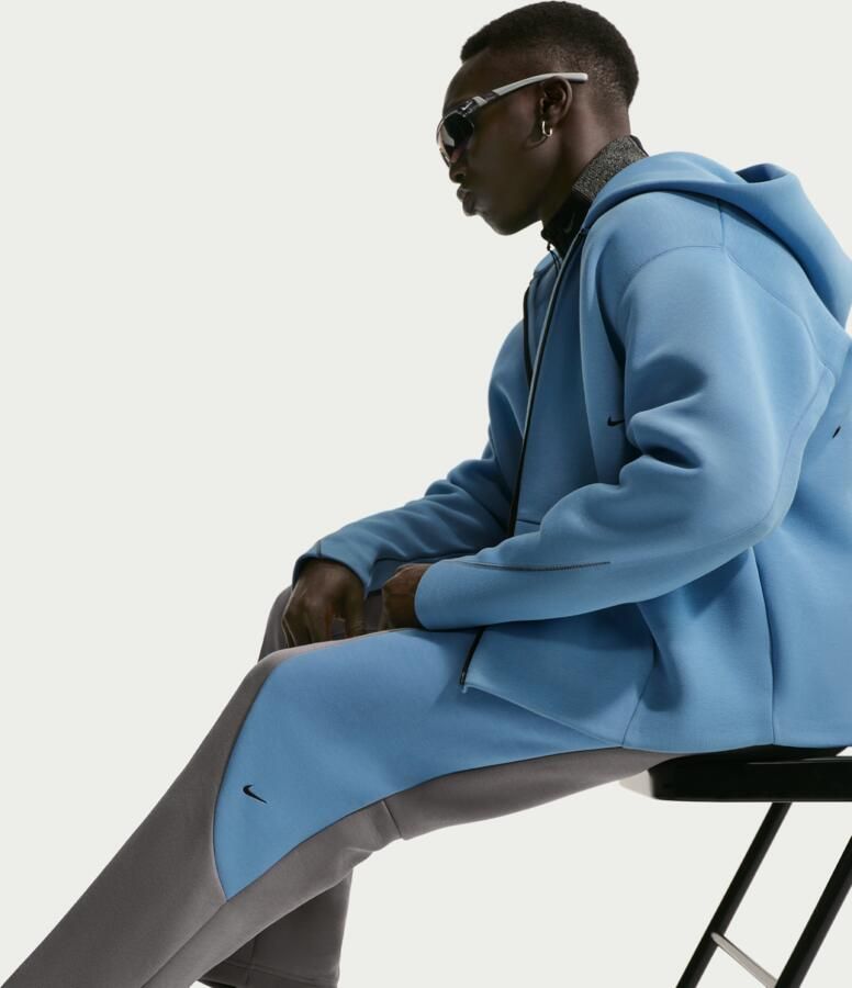 Nike Tech fleecebroek met kleurblokken en open zoom voor heren Zwart - Foto 2