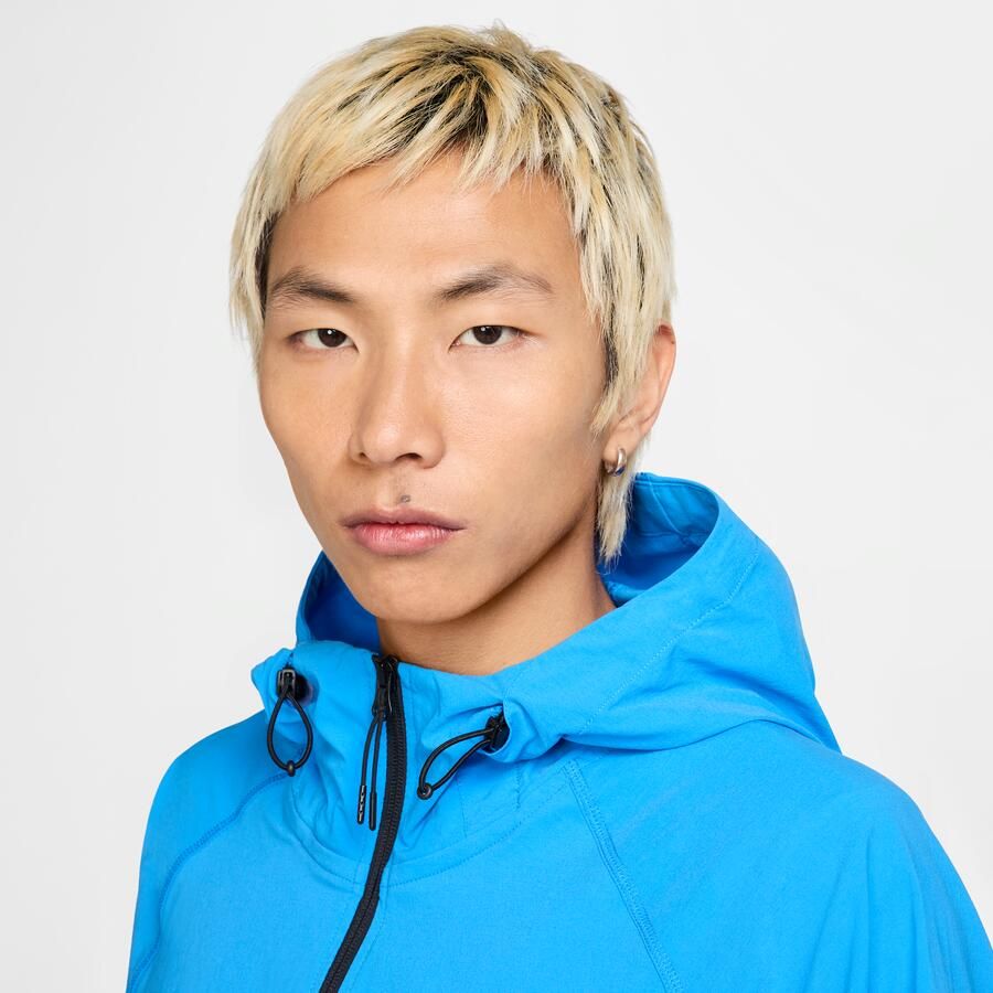 Nike Tech geweven Windrunner herenjack met rits over de hele lengte Blauw