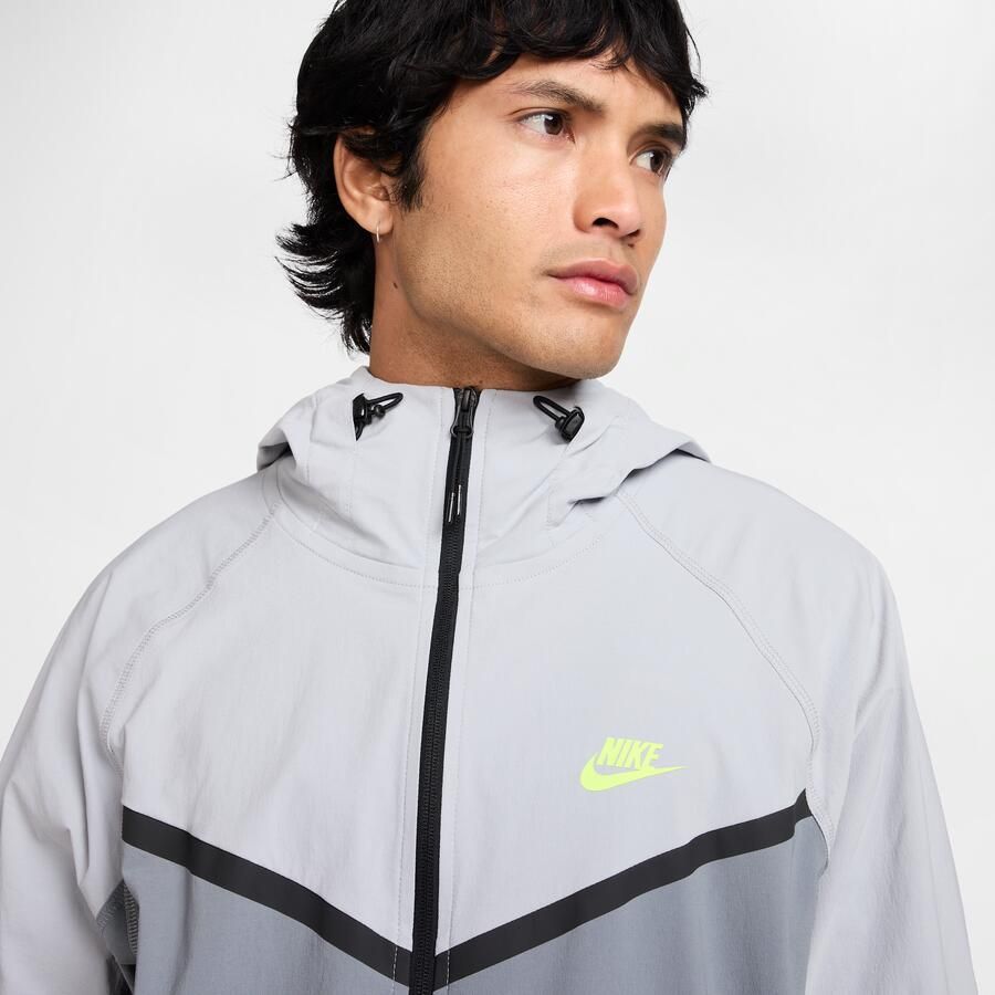 Nike Tech geweven Windrunner herenjack met rits over de hele lengte Grijs