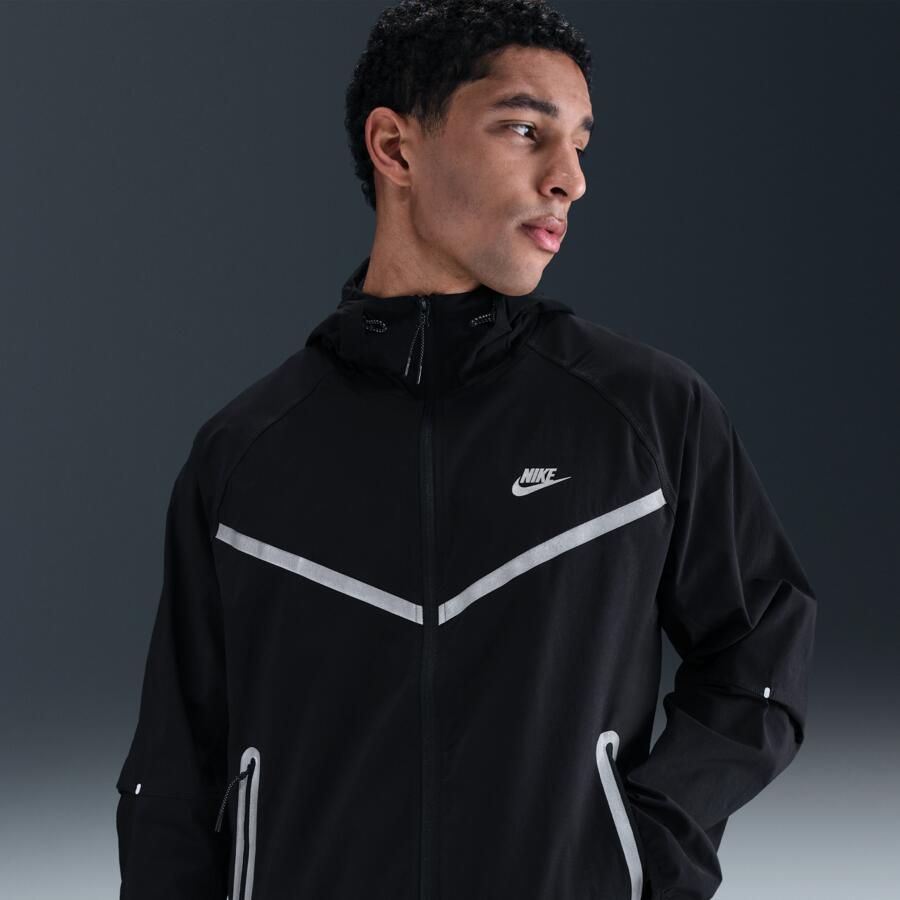 Nike Tech geweven Windrunner jack met rits over de hele lengte voor heren Zwart - Foto 4