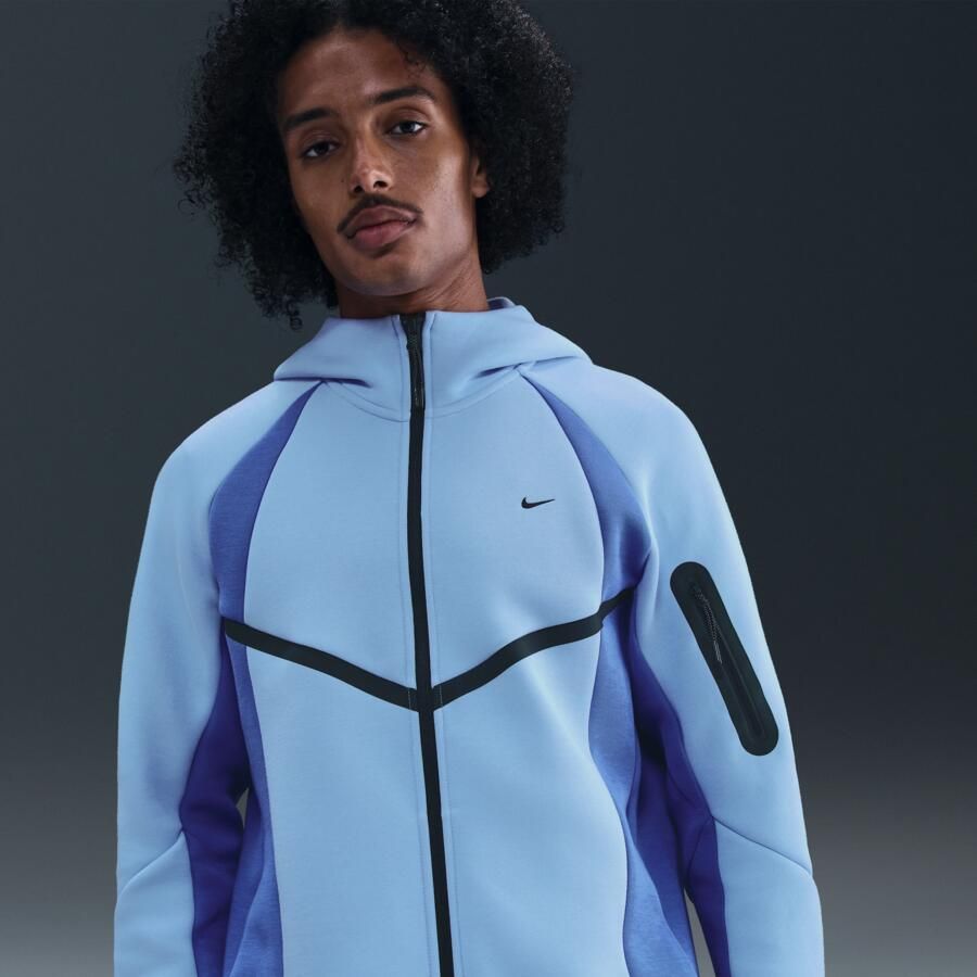 Nike Tech Windrunner fleecejack met kleurblokken en rits over de hele lengte voor heren Blauw - Foto 4