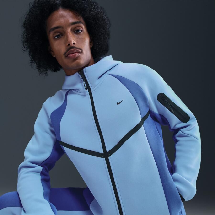 Nike Tech Windrunner fleecejack met kleurblokken en rits over de hele lengte voor heren Blauw - Foto 2