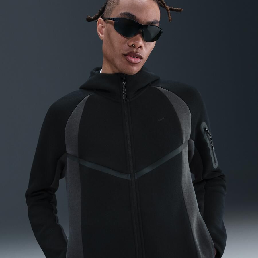 Nike Tech Windrunner fleecejack met kleurblokken en rits over de hele lengte voor heren Zwart - Foto 4