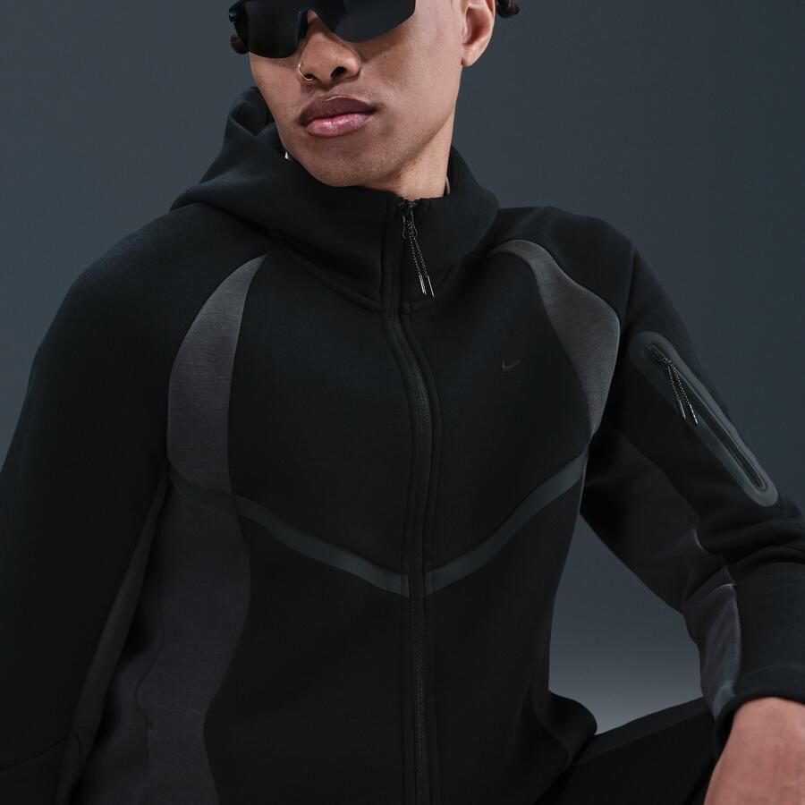 Nike Tech Windrunner fleecejack met kleurblokken en rits over de hele lengte voor heren Zwart - Foto 2