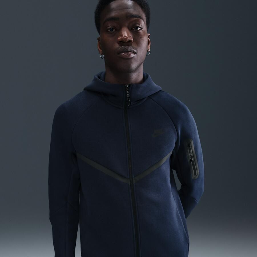 Nike Tech Windrunner herenjack van fleece met rits over de hele lengte Blauw - Foto 4