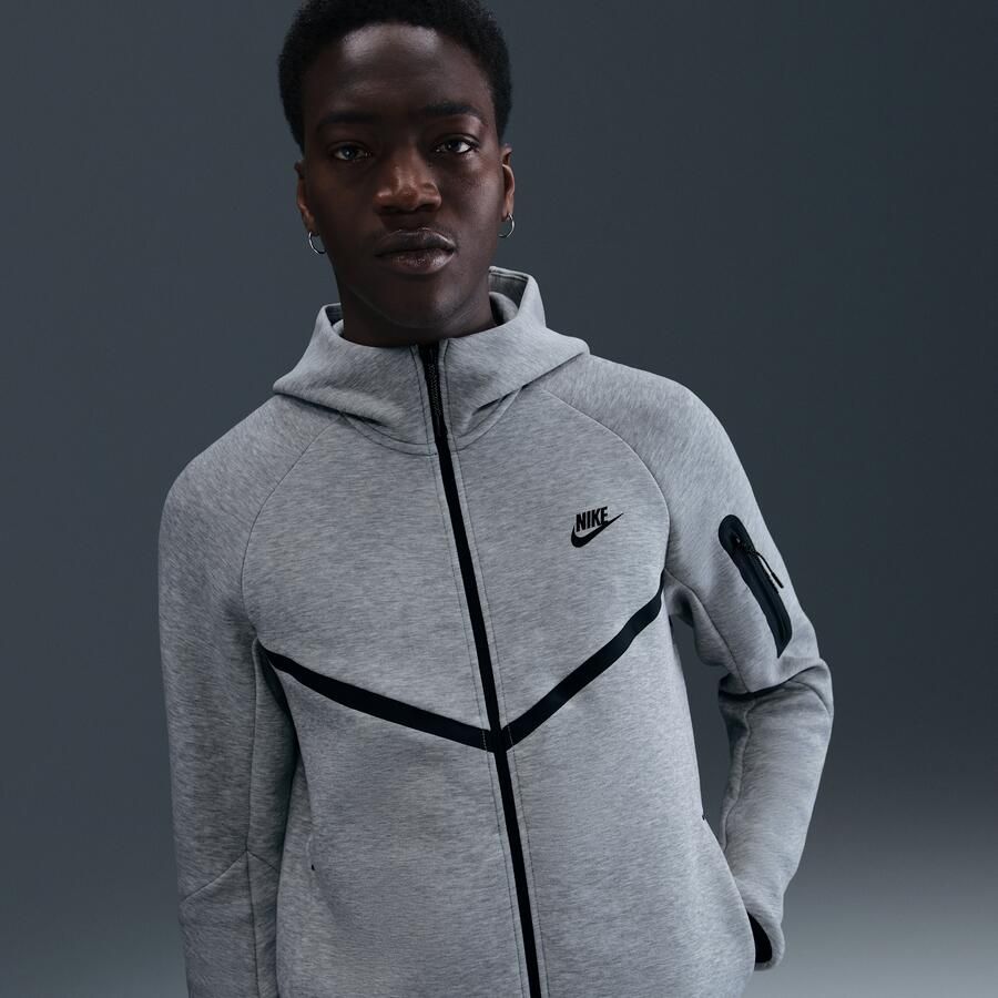 Nike Tech Windrunner herenjack van fleece met rits over de hele lengte Grijs - Foto 4