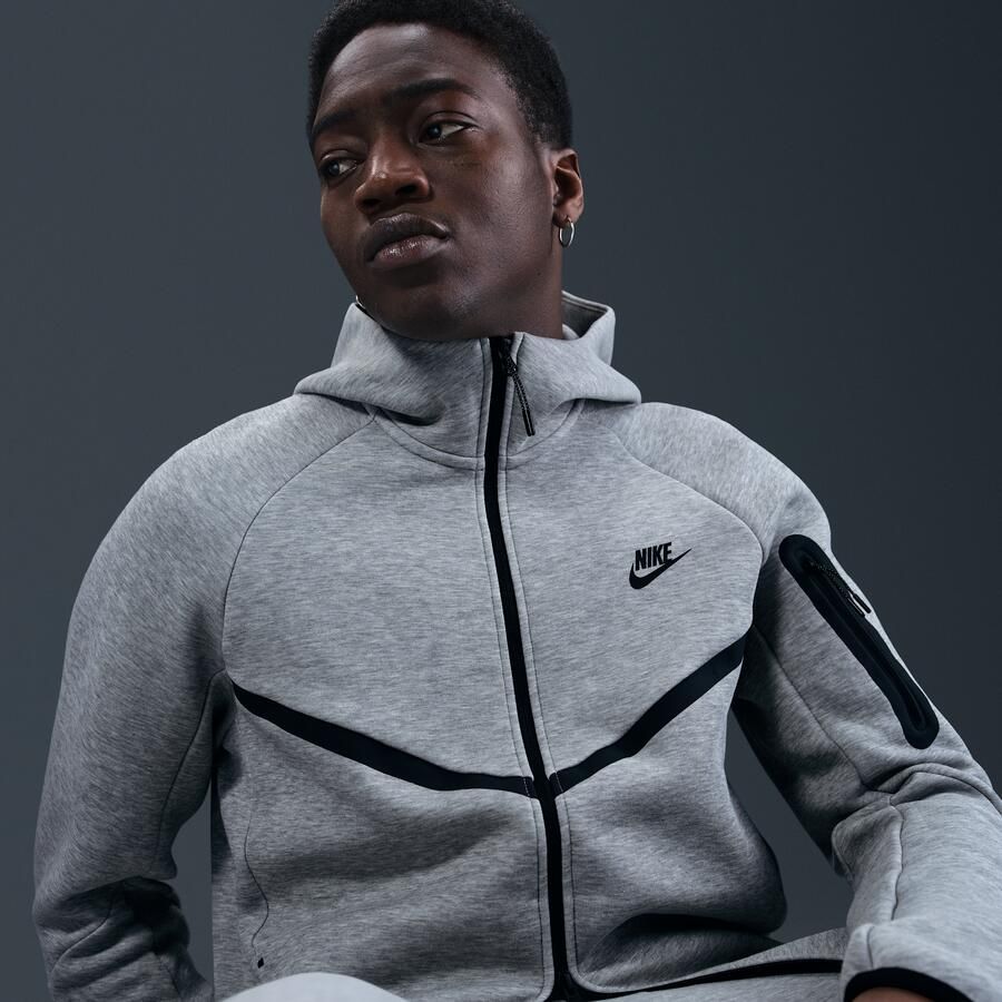 Nike Tech Windrunner herenjack van fleece met rits over de hele lengte Grijs - Foto 2