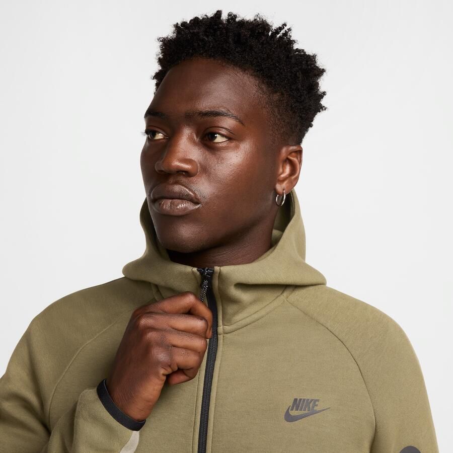 Nike Tech Windrunner herenjack van fleece met rits over de hele lengte Groen