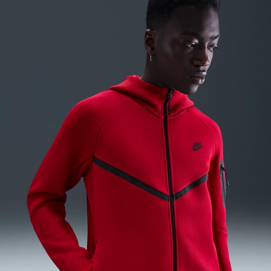 Nike Tech Windrunner herenjack van fleece met rits over de hele lengte Rood - Foto 4