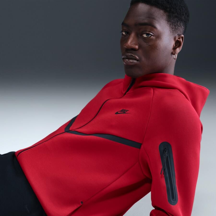 Nike Tech Windrunner herenjack van fleece met rits over de hele lengte Rood - Foto 2