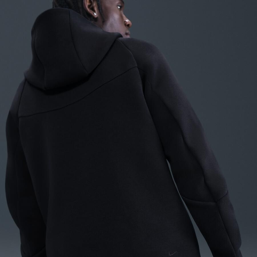 Nike Tech Windrunner herenjack van fleece met rits over de hele lengte Zwart