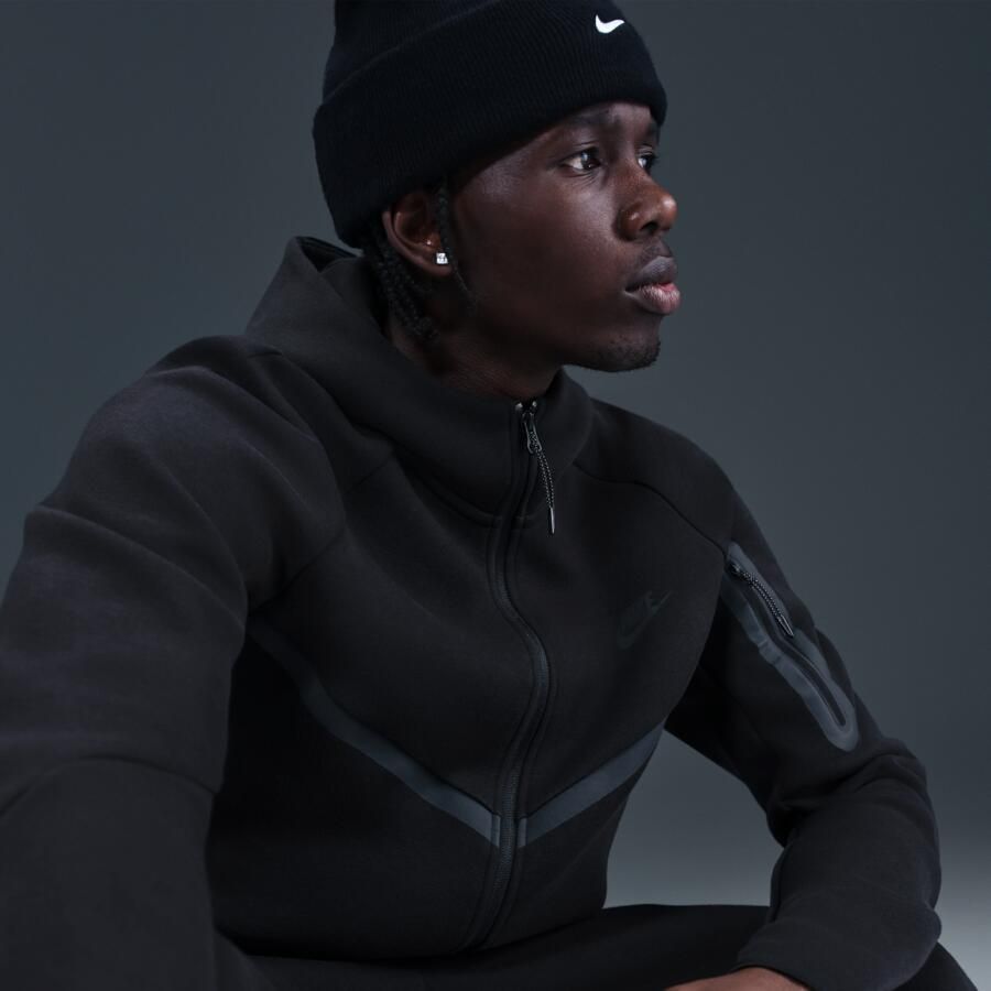 Nike Tech Windrunner herenjack van fleece met rits over de hele lengte Zwart - Foto 2