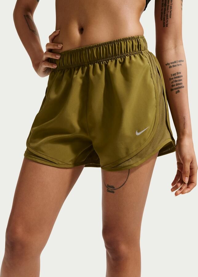 Nike Tempo Dri-FIT hardloopshorts met halfhoge taille en binnenbroekje voor dames Bruin - Foto 2