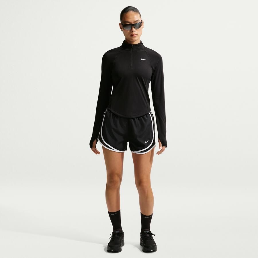 Nike Tempo Dri-FIT hardloopshorts met halfhoge taille en binnenbroekje voor dames Zwart