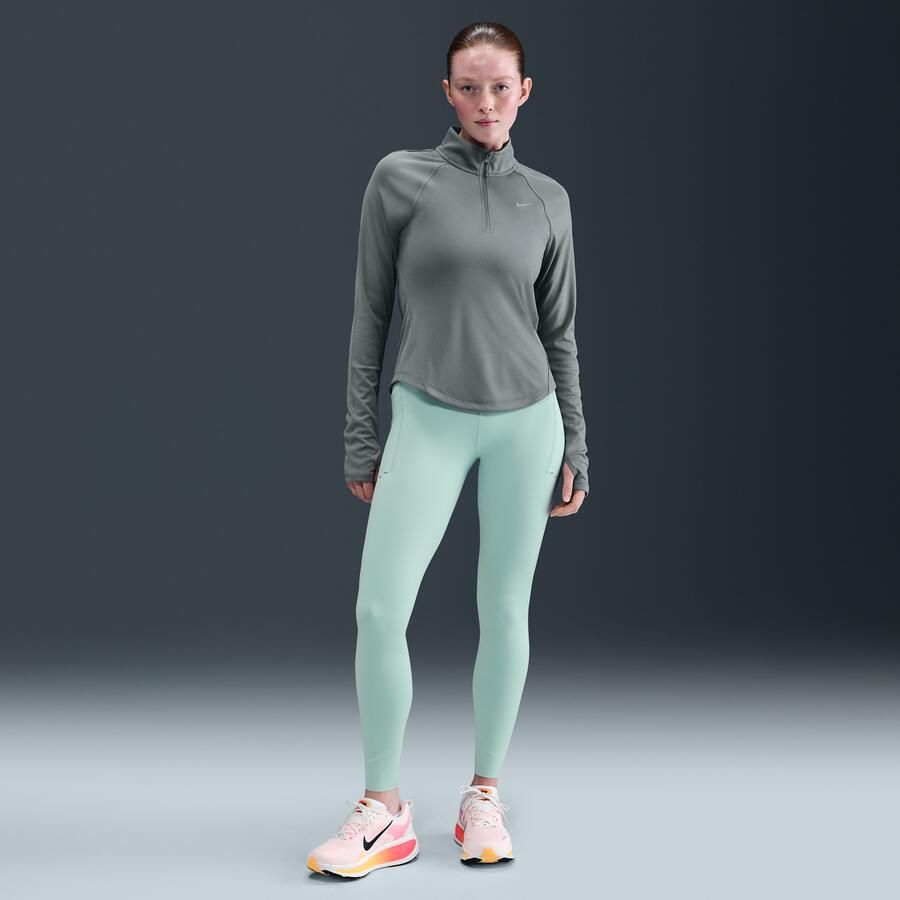 Nike Tempo Dri-FIT hardlooptop met korte rits voor dames Grijs - Foto 3