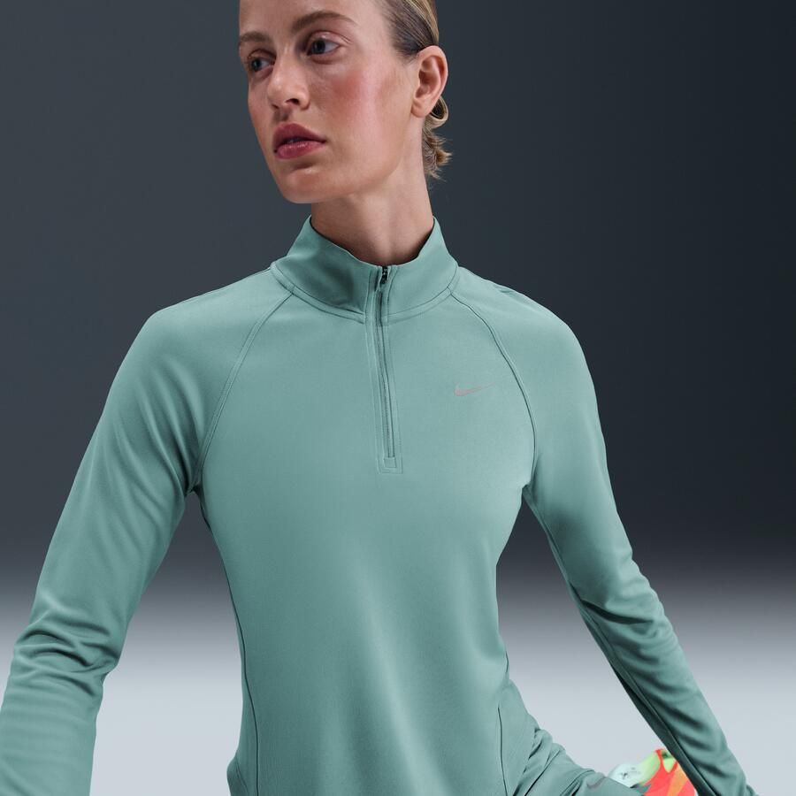 Nike Tempo Dri-FIT hardlooptop met korte rits voor dames Groen - Foto 2