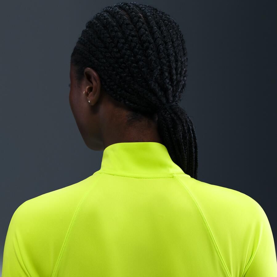 Nike Tempo Dri-FIT hardlooptop met korte rits voor dames Groen