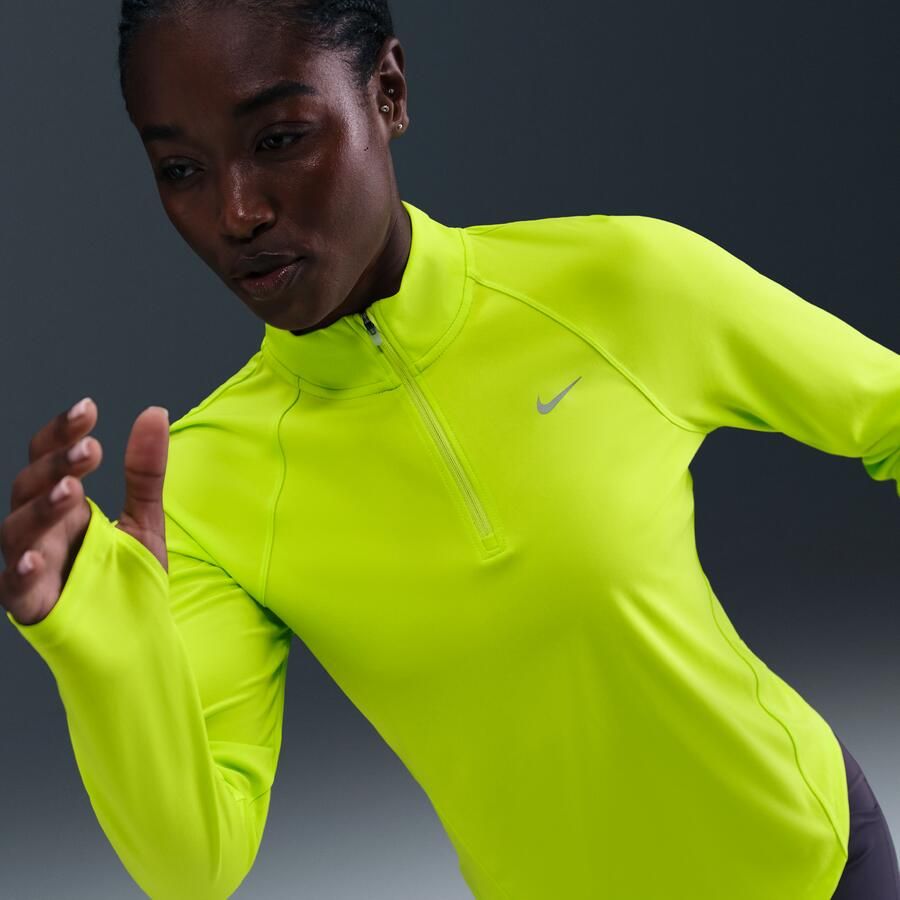 Nike Tempo Dri-FIT hardlooptop met korte rits voor dames Groen - Foto 2