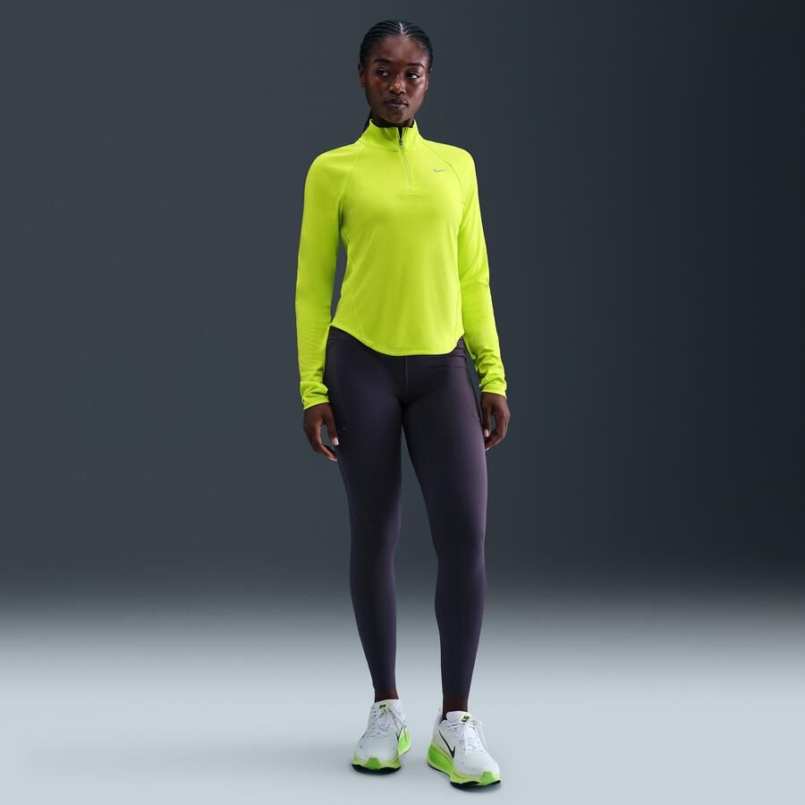 Nike Tempo Dri-FIT hardlooptop met korte rits voor dames Groen - Foto 3