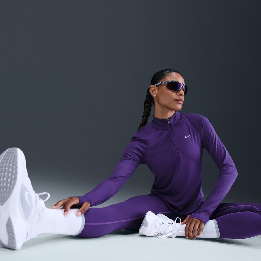 Nike Tempo Dri-FIT hardlooptop met korte rits voor dames Paars - Foto 2