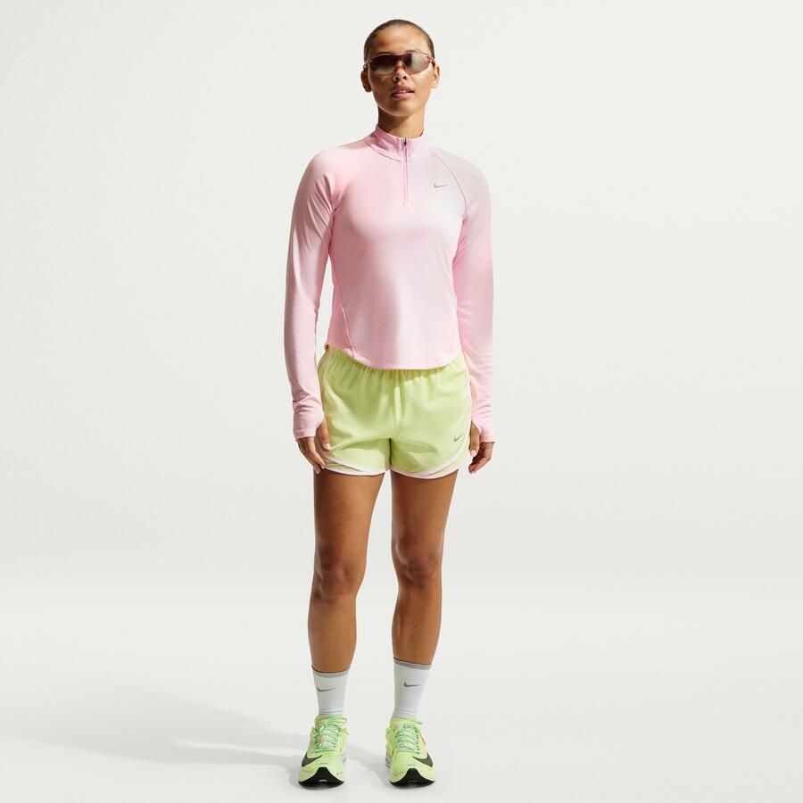 Nike Tempo Dri-FIT hardlooptop met korte rits voor dames Roze