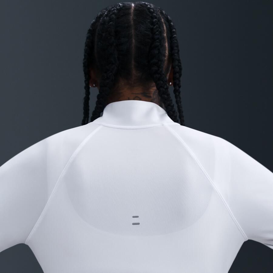 Nike Tempo Dri-FIT hardlooptop met korte rits voor dames Wit
