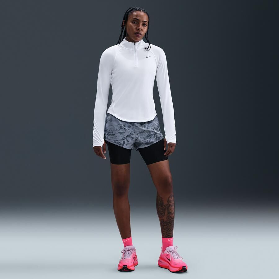 Nike Tempo Dri-FIT hardlooptop met korte rits voor dames Wit - Foto 3