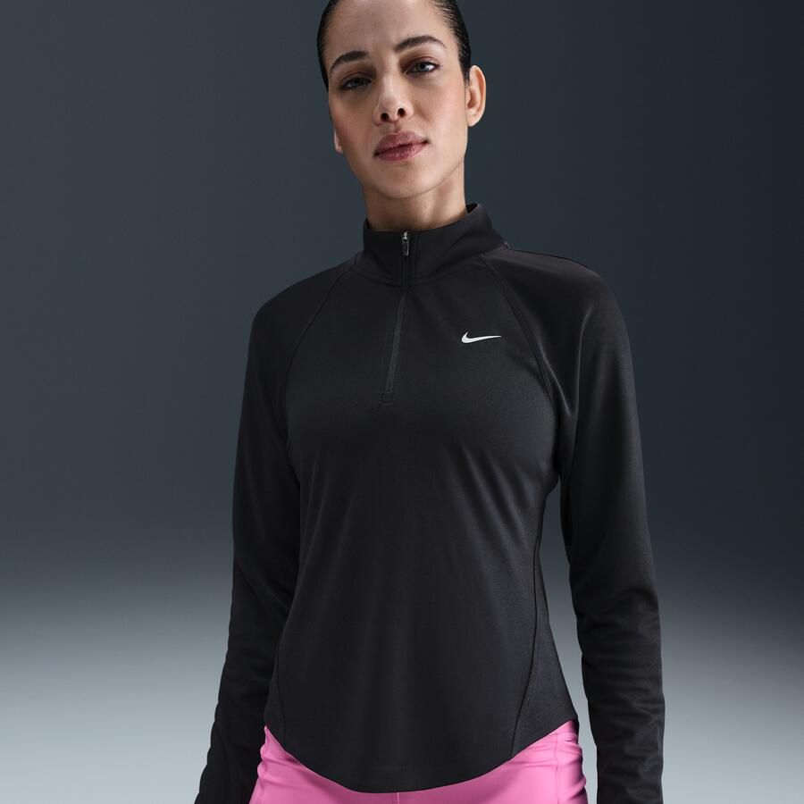 Nike Tempo Dri-FIT hardlooptop met korte rits voor dames Zwart - Foto 4