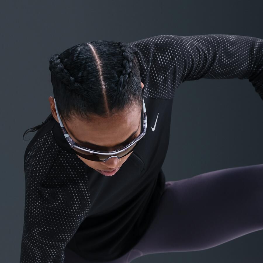 Nike Tempo Flash Dri-FIT hardlooptop met korte rits voor dames Zwart - Foto 2