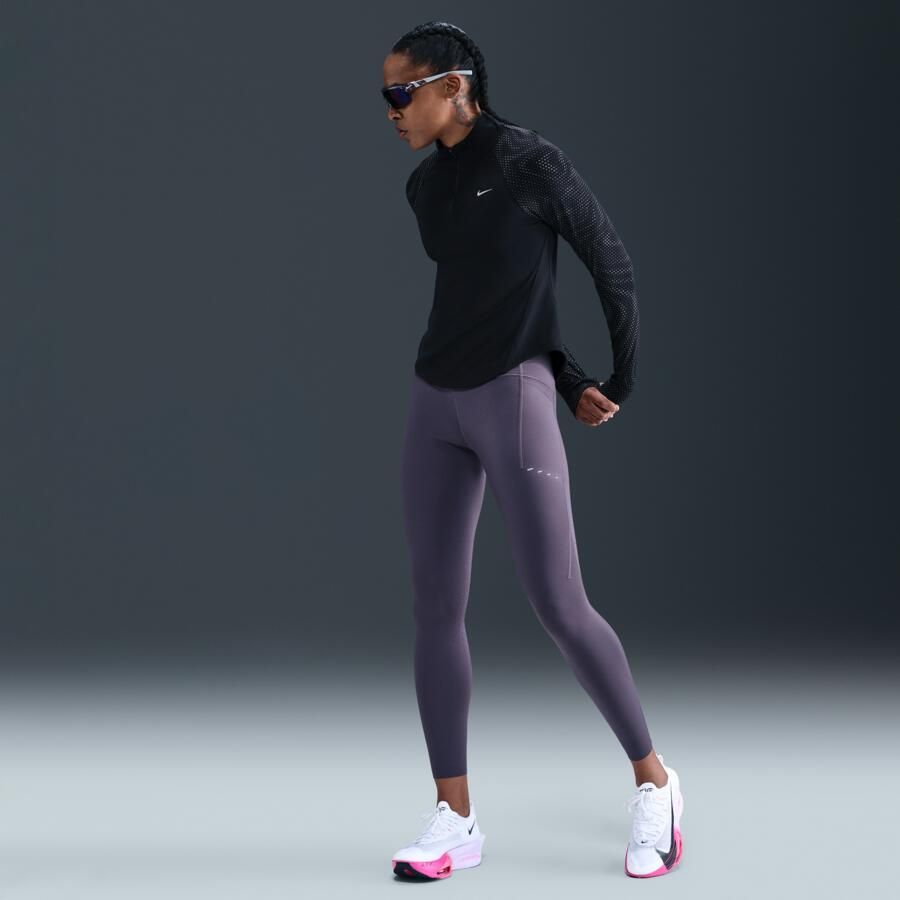 Nike Tempo Flash Dri-FIT hardlooptop met korte rits voor dames Zwart - Foto 3