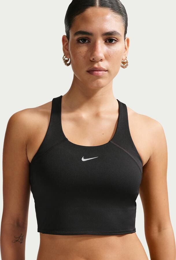 Nike Tempo korte tanktop met sport-bh met medium ondersteuning Zwart - Foto 4