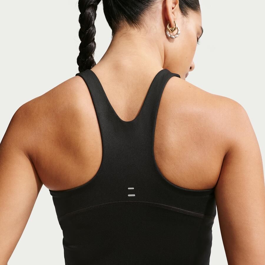 Nike Tempo korte tanktop met sport-bh met medium ondersteuning Zwart