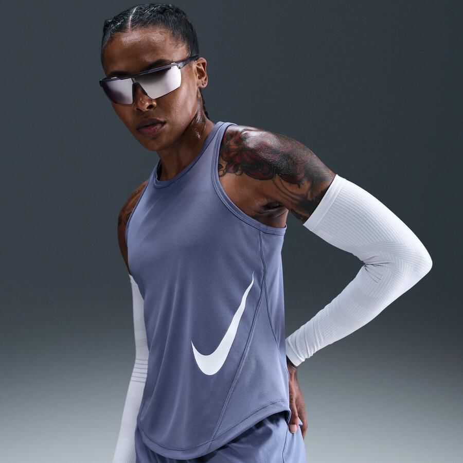 Nike Tempo Swoosh Run Dri-FIT hardlooptanktop voor dames Blauw - Foto 4