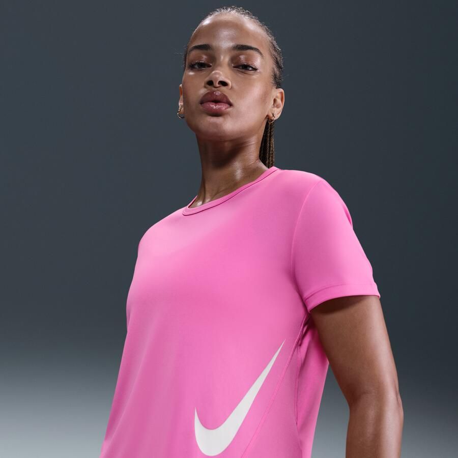 Nike Tempo Swoosh Run Dri-FIT hardlooptop met korte mouwen voor dames Roze - Foto 4