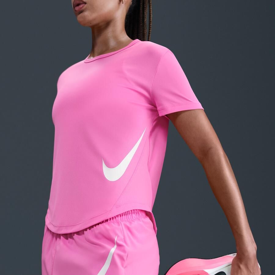 Nike Tempo Swoosh Run Dri-FIT hardlooptop met korte mouwen voor dames Roze - Foto 2