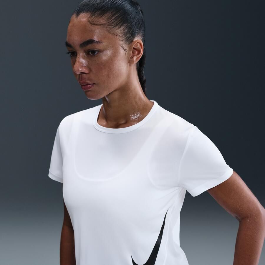 Nike Tempo Swoosh Run Dri-FIT hardlooptop met korte mouwen voor dames Wit - Foto 4