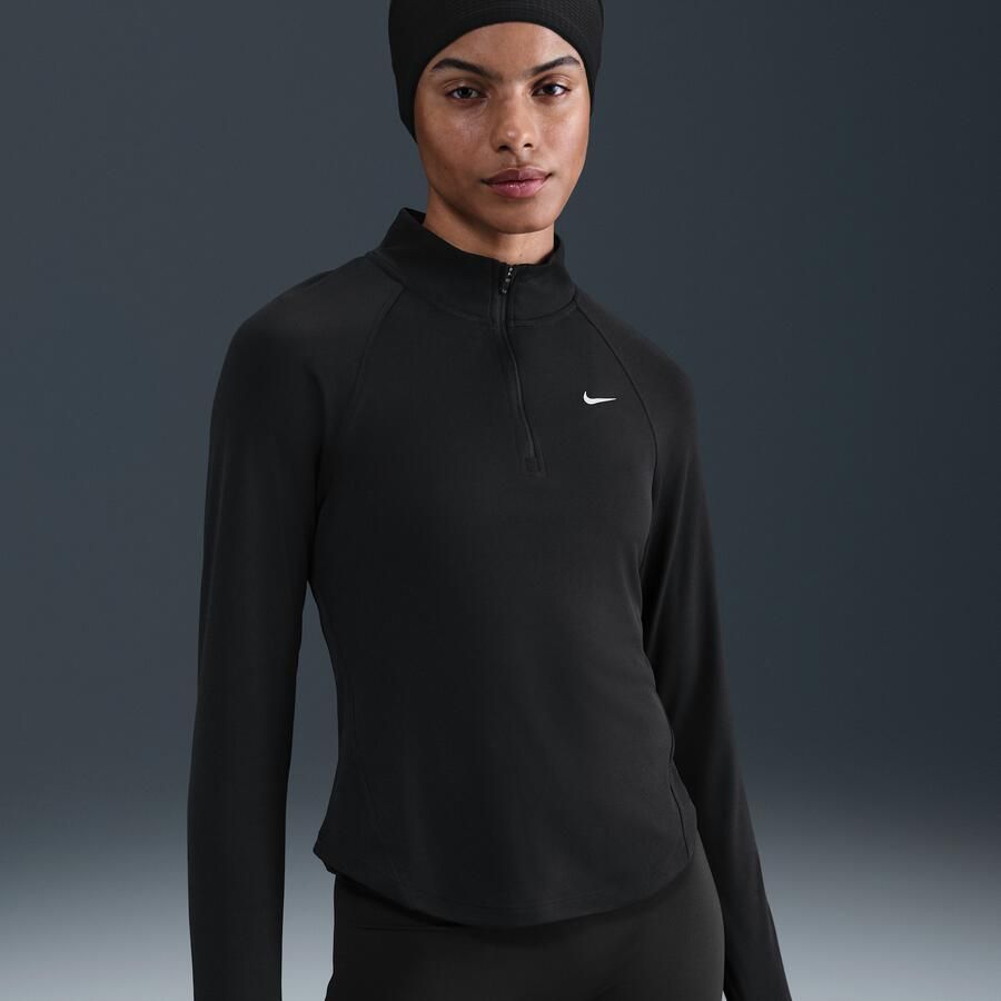 Nike Tempo Swoosh Run Dri-FIT hardlooptop met korte rits voor dames Zwart - Foto 4