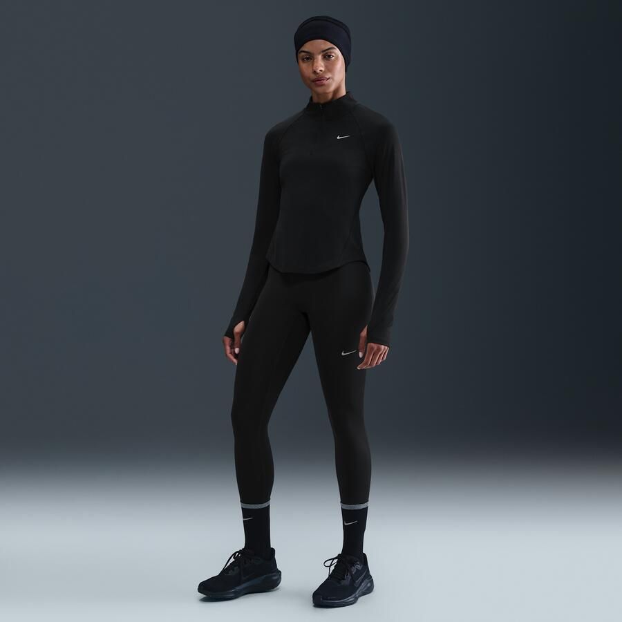 Nike Tempo Swoosh Run Dri-FIT hardlooptop met korte rits voor dames Zwart - Foto 3