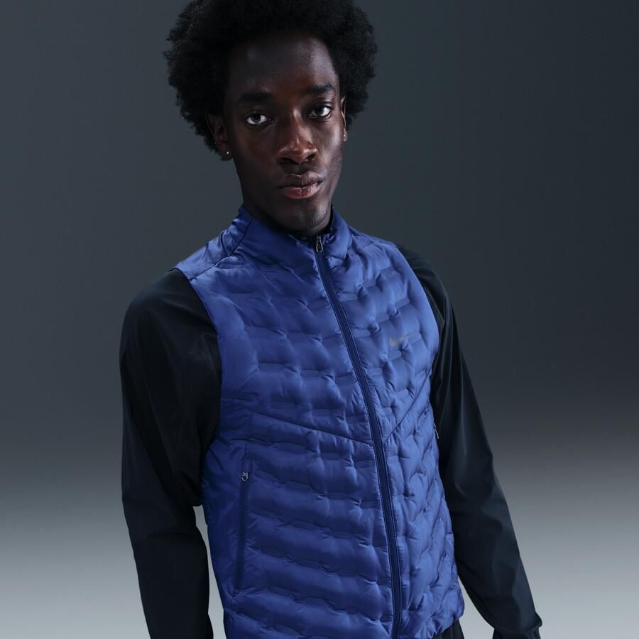 Nike Therma-FIT ADV Repel AeroLoft hardloopbodywarmer met donsvulling voor heren Blauw